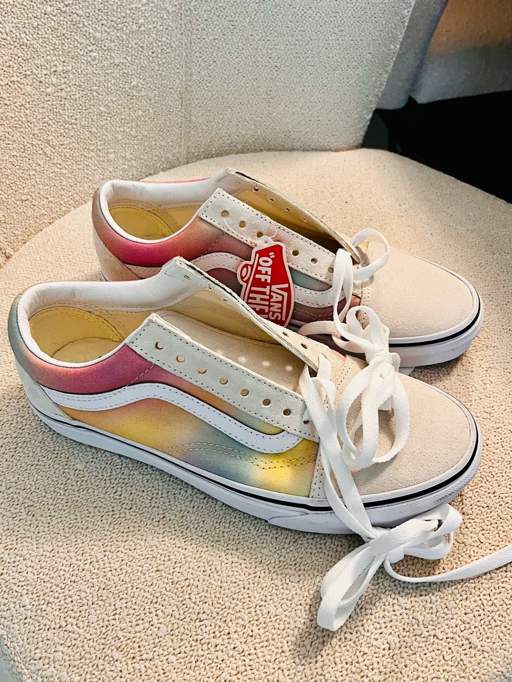 Vans Pastel Ombre Low-Top Sneakers in Pink, Yellow & Blue